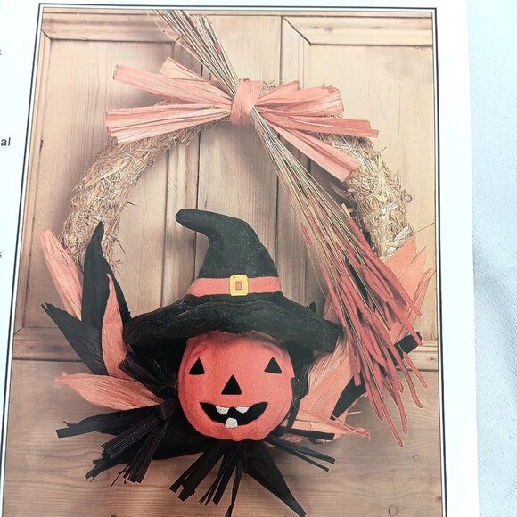 VTG 90s Halloween Wreath Pattern Instruction Lot Michaels Crafts Thanksgiving - Picture 12 of 13